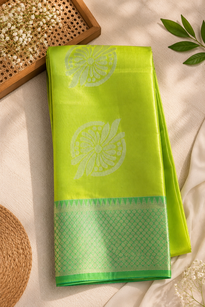 Premium Tissue Saree with Silver Zari Weaving | Everyday Elegance