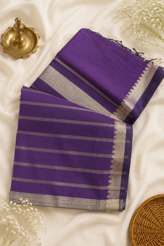 PURE MANGALAGIRI COTTON SAREE – ROYAL PURPLE