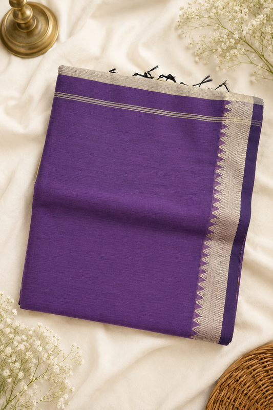 PURE MANGALAGIRI COTTON SAREE – ROYAL PURPLE