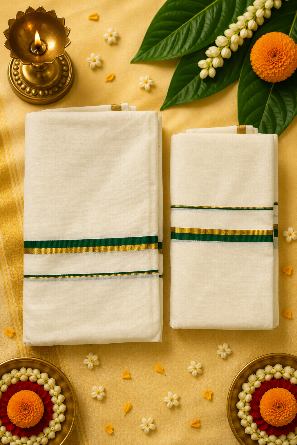 Puliyilakkara Kasavu Single Set Mundu | White Kerala Kasavu Mundu