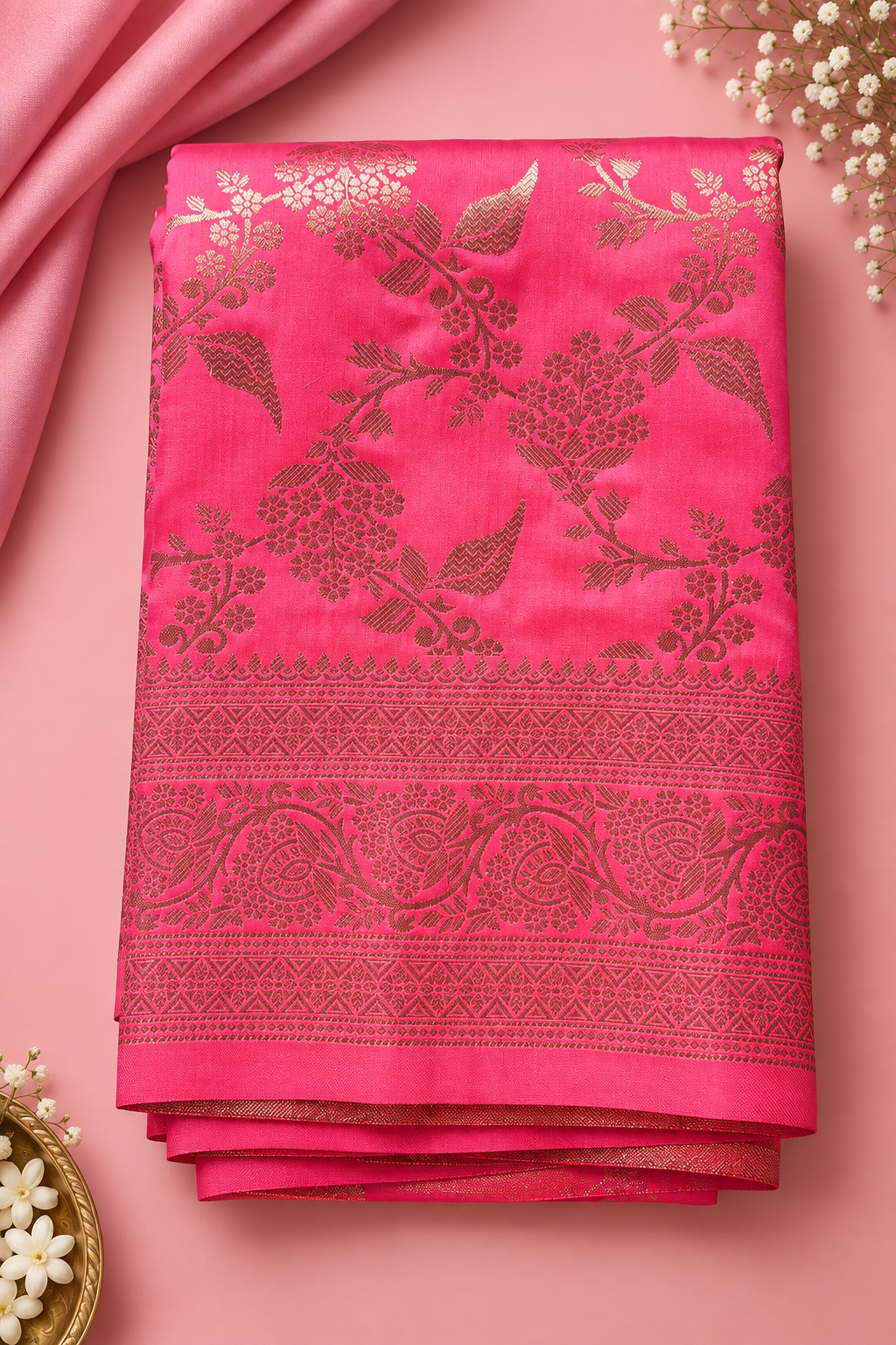 Wedding & Occasion Soft Silk Pattu Saree – Floral Zari Collection