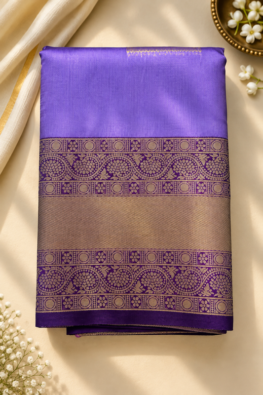 Elegant Floral Zari Kanchi Pattu Silk Saree