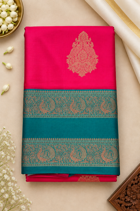 Premium Soft Silk Pattu Saree – Contrast Zari Elegance
