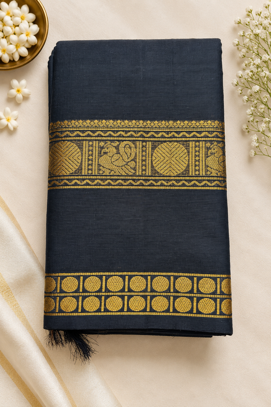 Premium Kanchi Cotton Saree – Traditional Zari Elegance