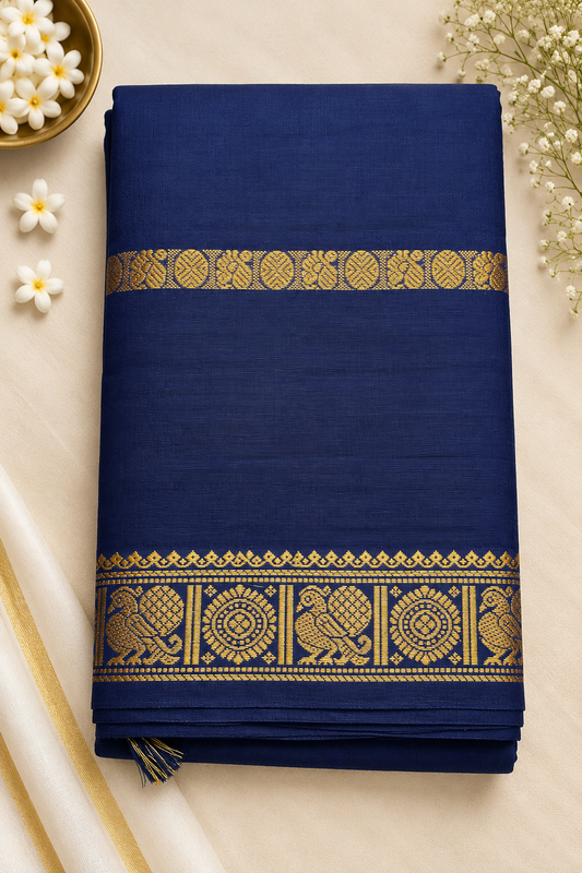 Premium Kanchi Cotton Saree – Traditional Zari Elegance
