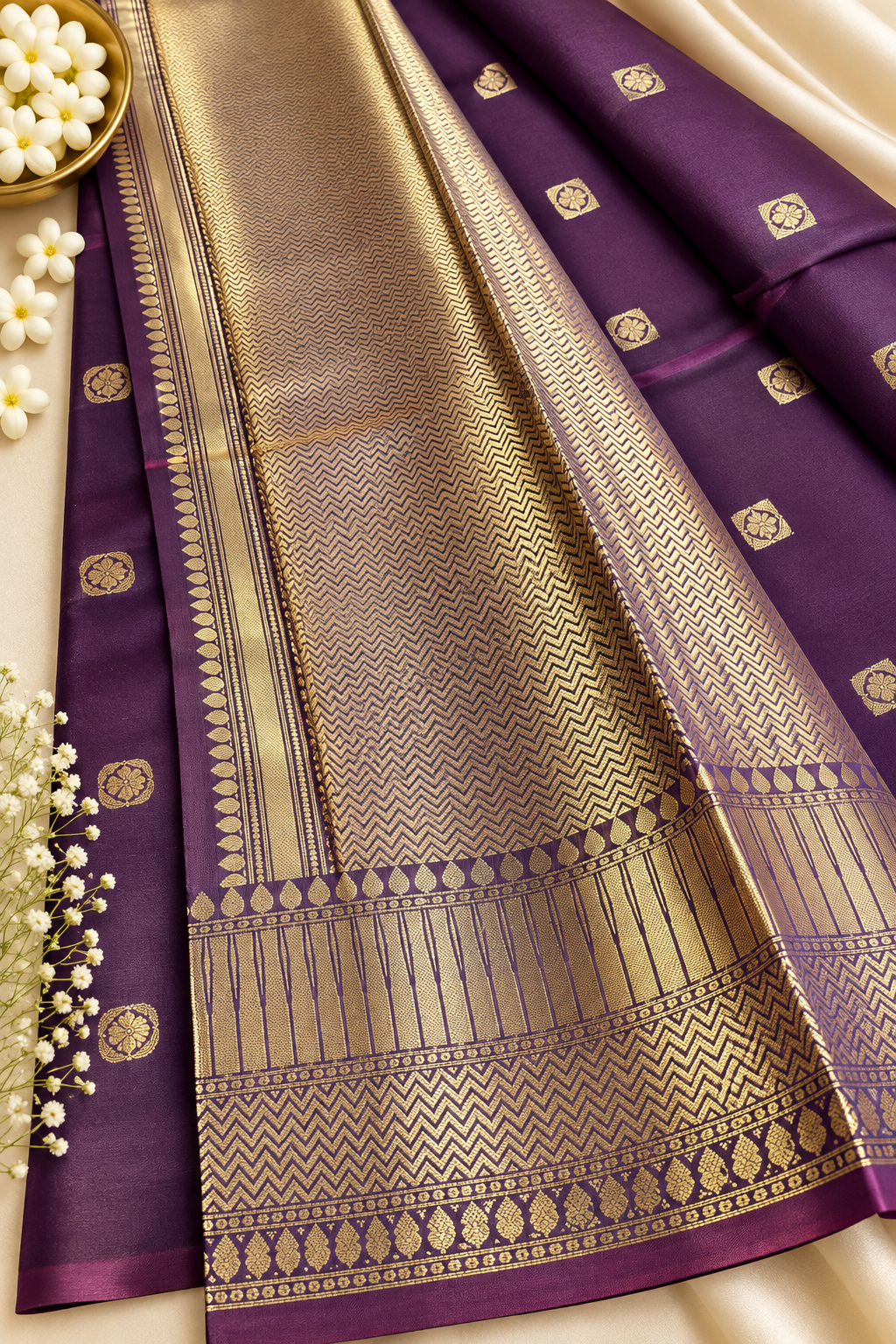 Banarasi Zari Silk Saree for Wedding & Festive Wear – Coffee Brown, Blue Purple, Blue & Red