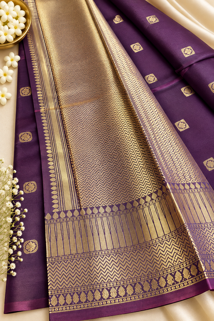 Banarasi Zari Silk Saree for Wedding & Festive Wear – Coffee Brown, Blue Purple, Blue & Red
