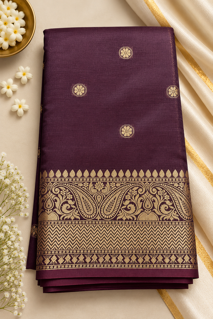 Banarasi Zari Silk Saree for Wedding & Festive Wear – Coffee Brown, Blue Purple, Blue & Red