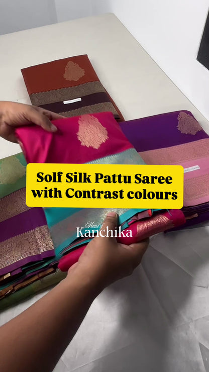 Premium Soft Silk Pattu Saree – Contrast Zari Elegance