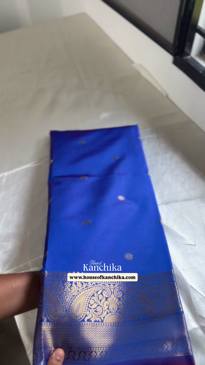 Banarasi Zari Silk Saree for Wedding & Festive Wear – Coffee Brown, Blue Purple, Blue & Red