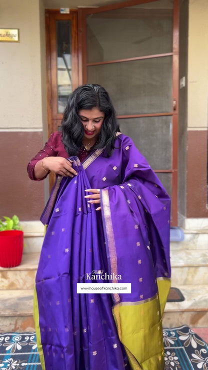 Budget-Friendly Banarasi Silk Saree with Zari Floral Motifs & Rich Woven Border